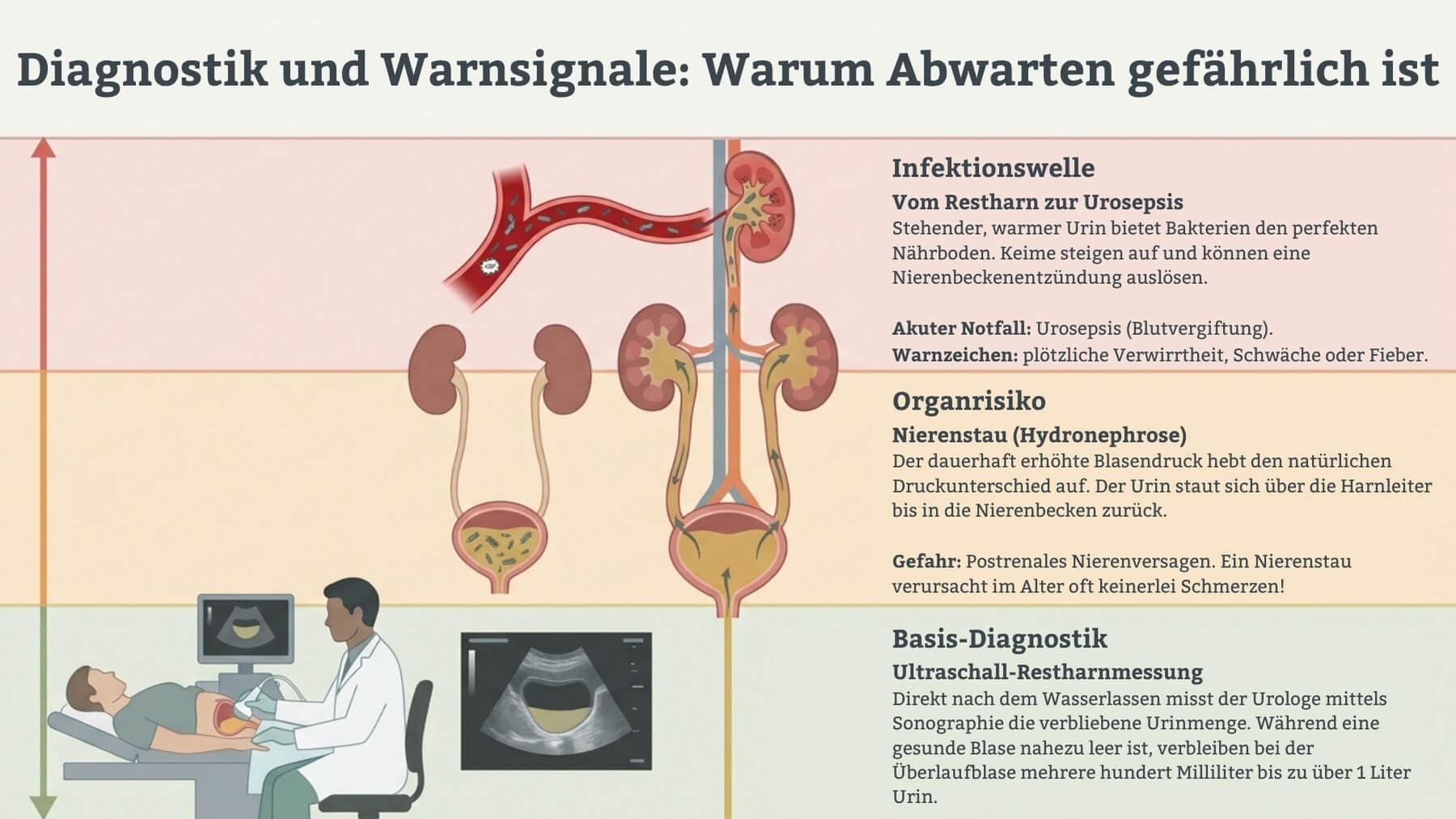 Warnsignale Überlaufblase