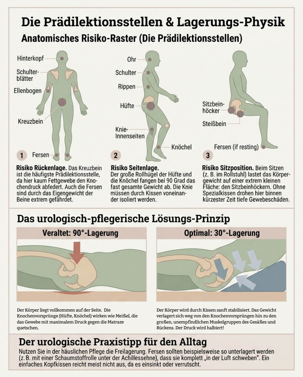 Infografik Lagerung Dekubitus